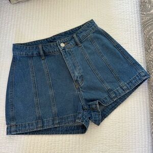 Denim Blue High Waisted Women's Shorts